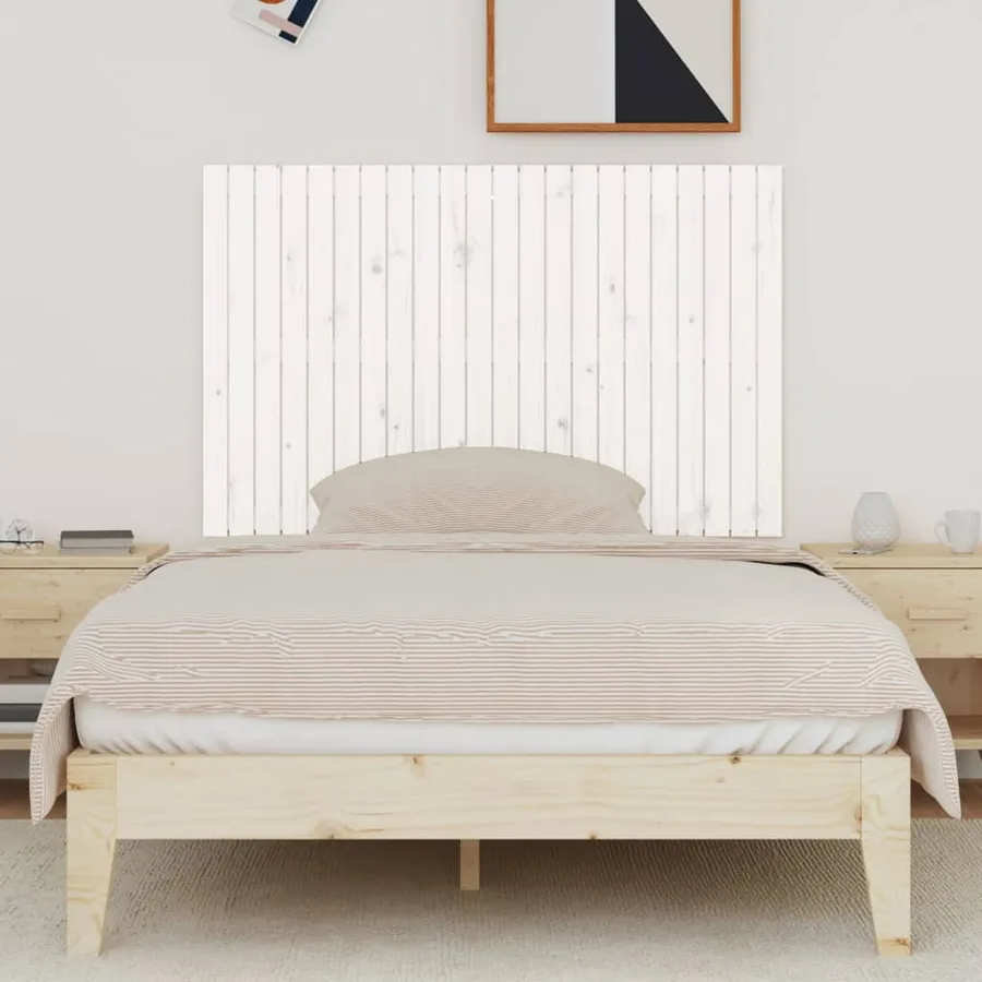 Tête de lit murale Blanc 140x3x90 cm Bois massif de pin - 3