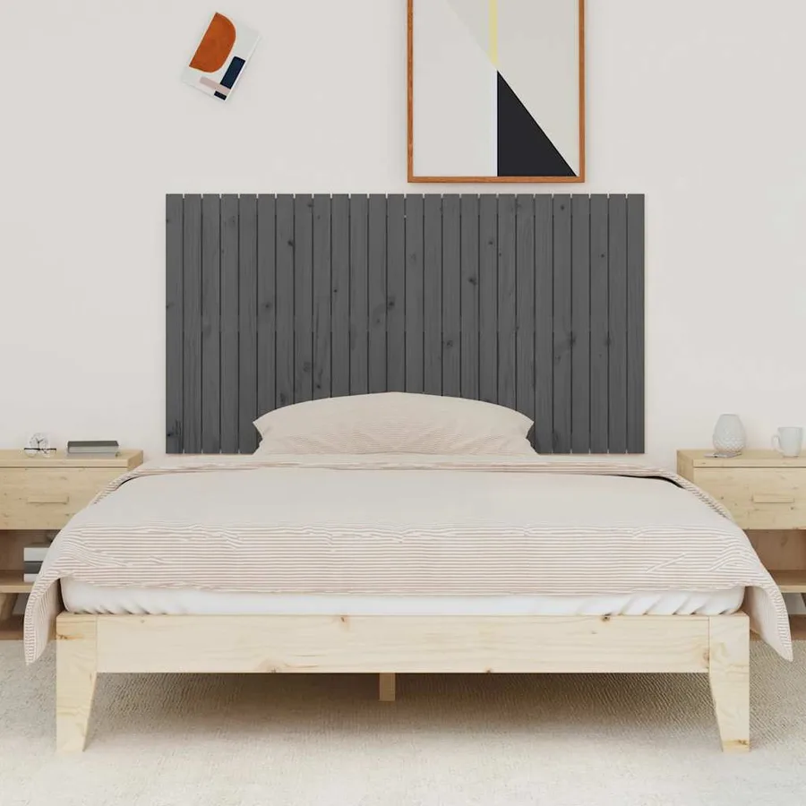 Tête de lit murale Gris 166x3x90 cm Bois massif de pin - 3
