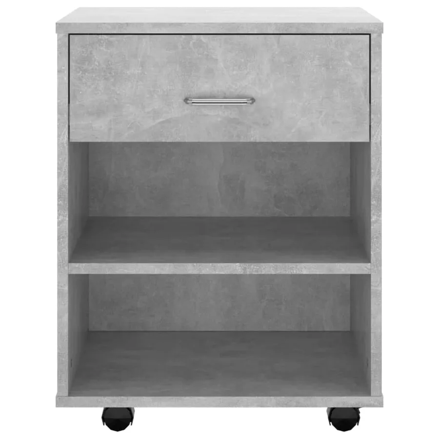 Armoire à roulettes Gris béton 46x36x59 cm Bois d’ingénierie - 4