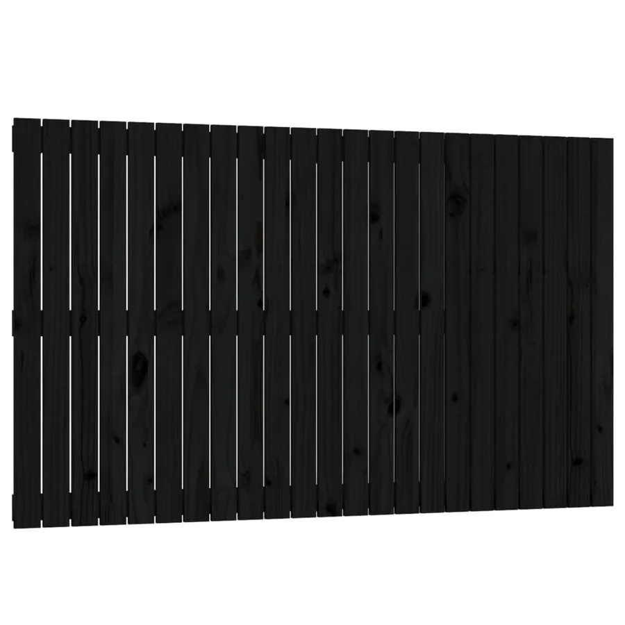 Tête de lit murale Noir 147x3x90 cm Bois massif de pin - 2