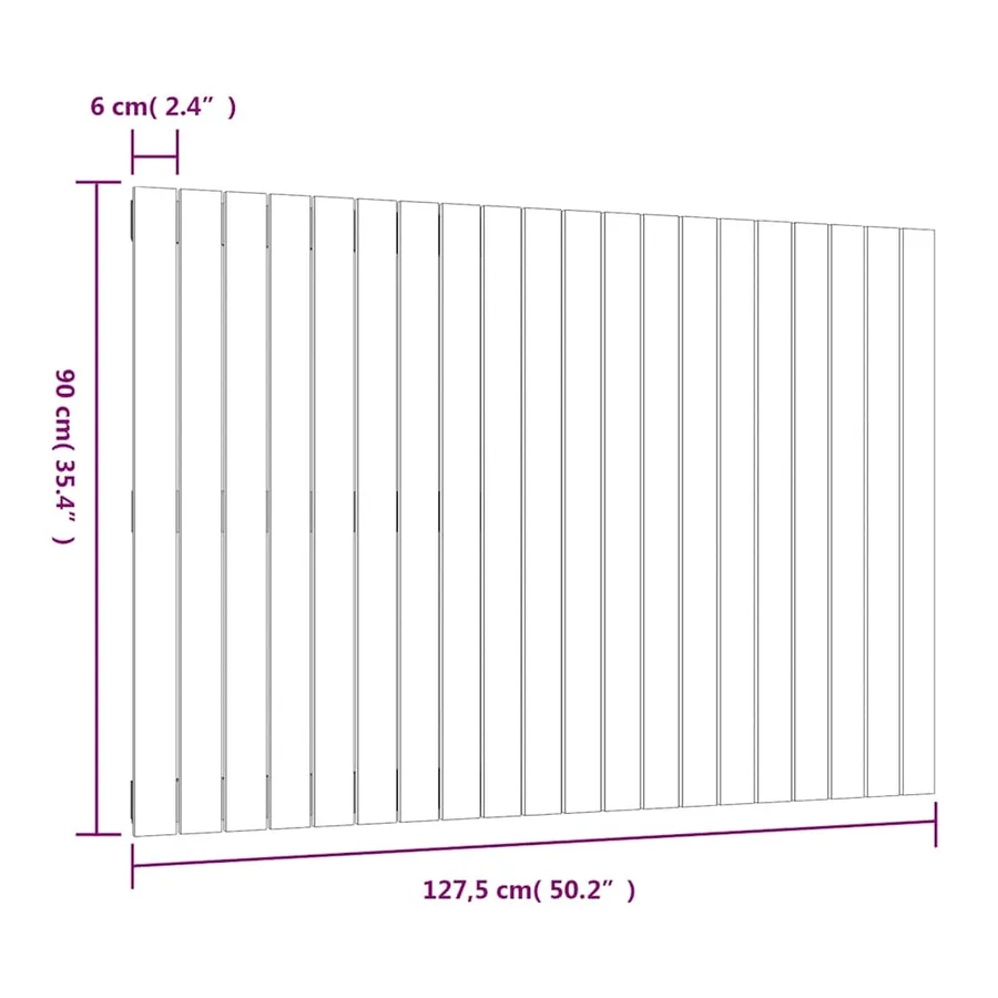 Tête de lit murale 127,5x3x90 cm Bois massif de pin - 8