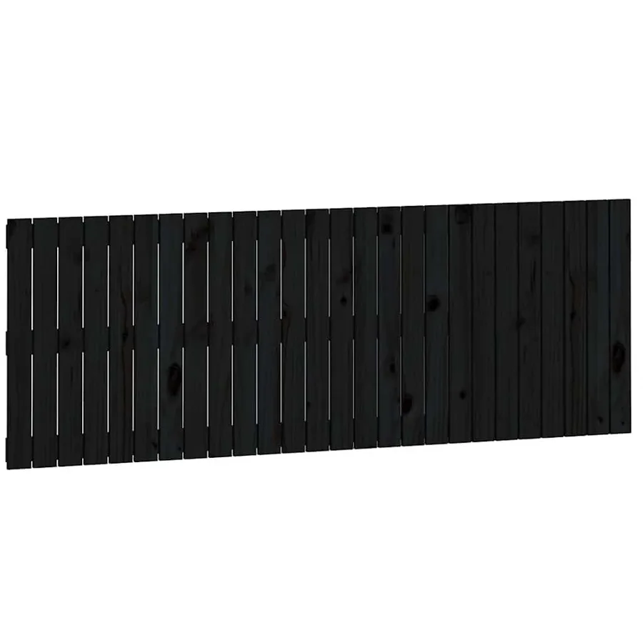 Tête de lit murale Noir 166x3x60 cm Bois massif de pin - 2