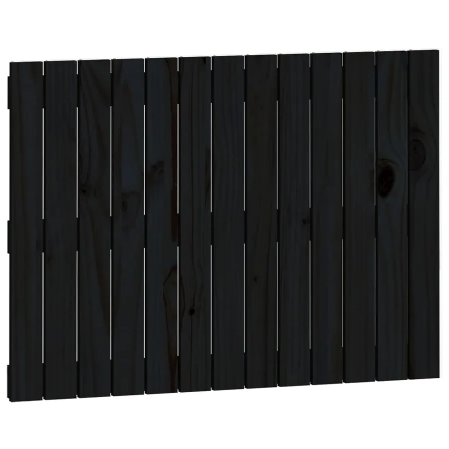 Tête de lit murale Noir 82,5x3x60 cm Bois massif de pin - 2