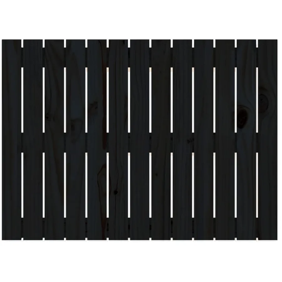 Tête de lit murale Noir 82,5x3x60 cm Bois massif de pin - 4