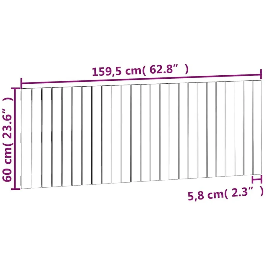 Tête de lit murale 159,5x3x60 cm Bois massif de pin - 8