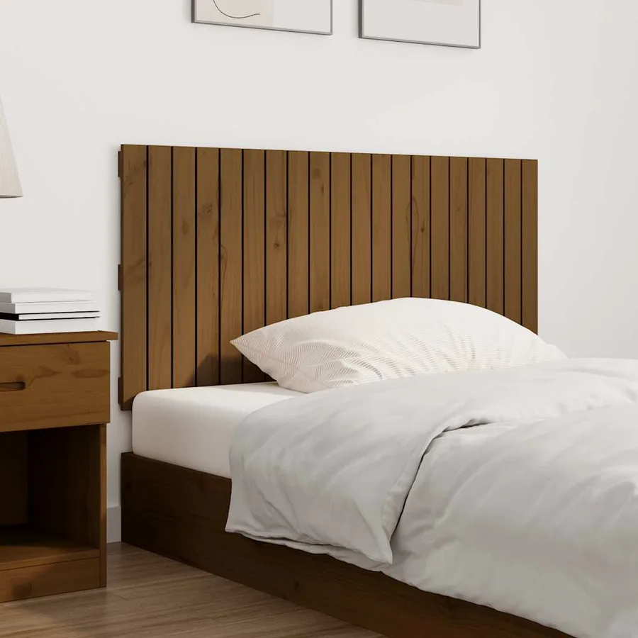 Tête de lit murale Marron miel 127,5x3x60 cm Bois massif de pin - 3