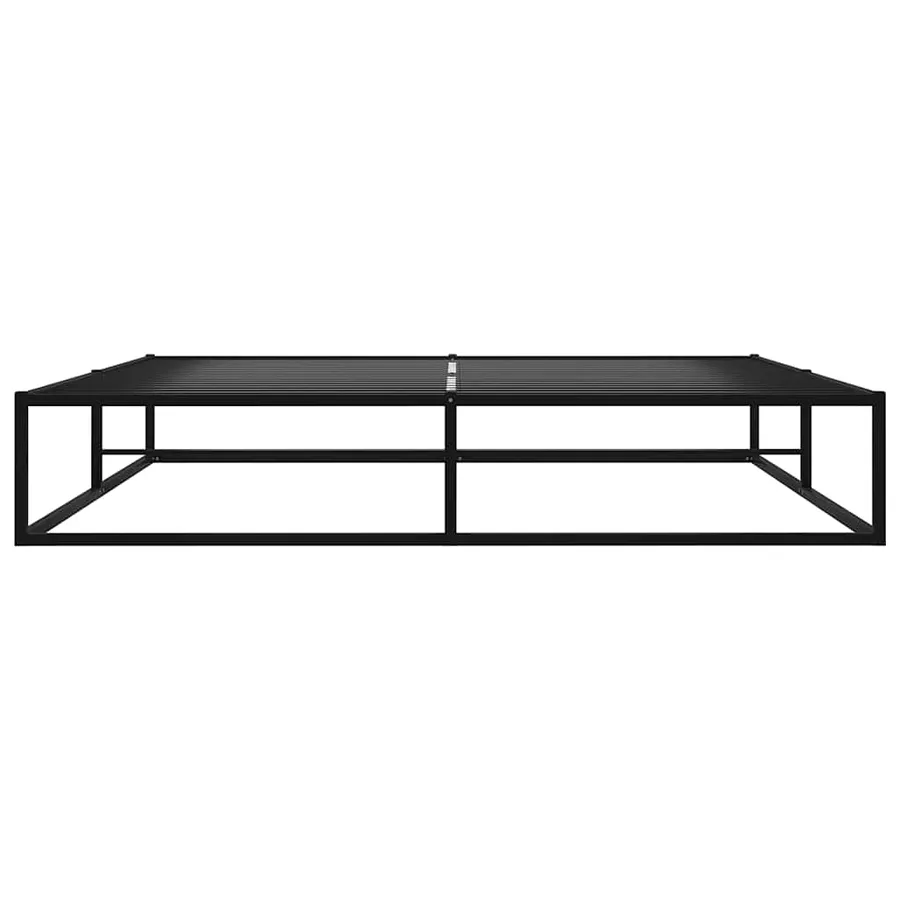 Cadre de lit sans matelas noir métal 200x200 cm - 3