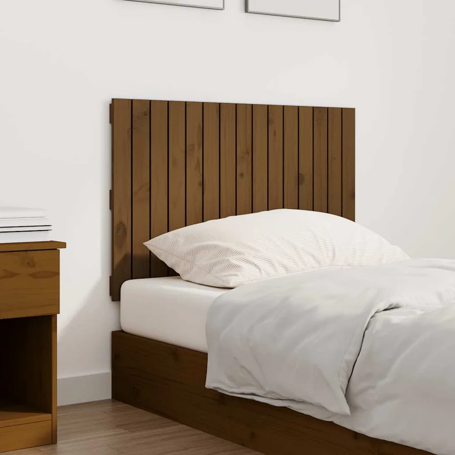 Tête de lit murale Marron miel 95,5x3x60 cm Bois massif de pin - 3