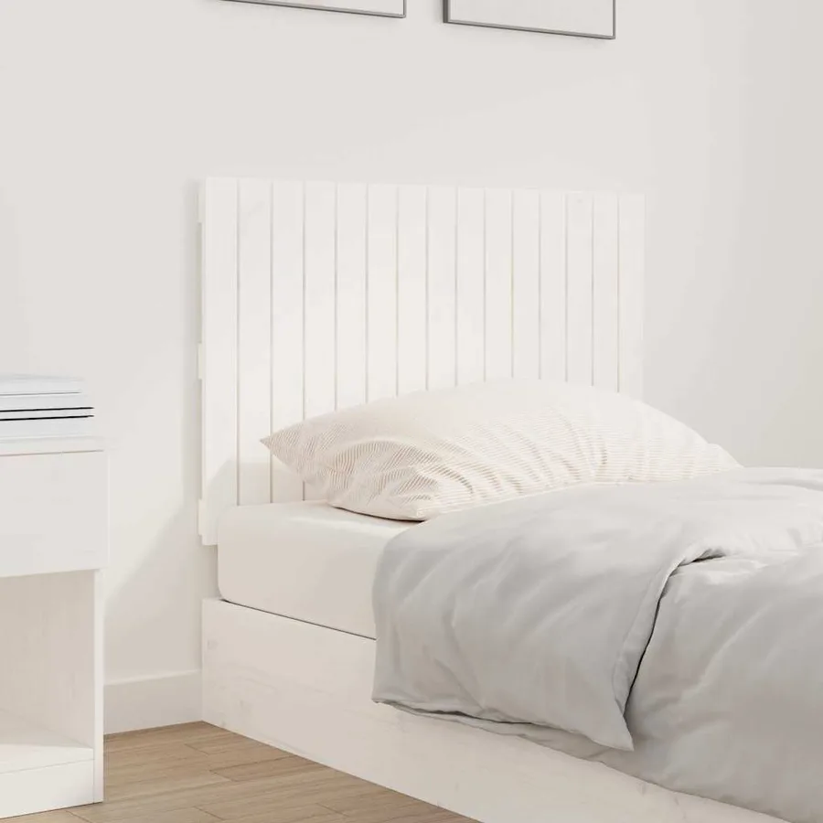 Tête de lit murale Blanc 95,5x3x60 cm Bois massif de pin - 3