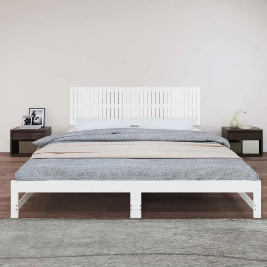 Tête de lit murale Blanc 204x3x60 cm Bois massif de pin - 3