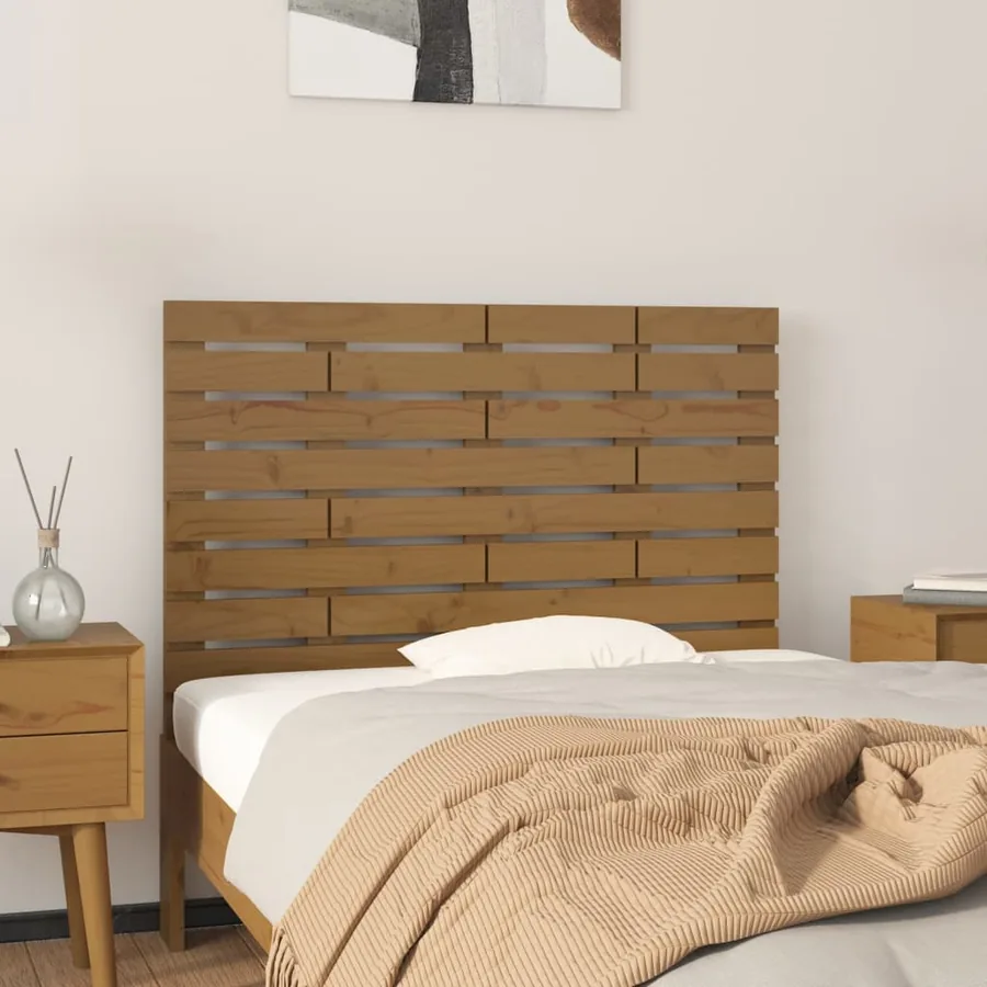 Tête de lit murale Marron miel 96x3x63 cm Bois massif de pin
