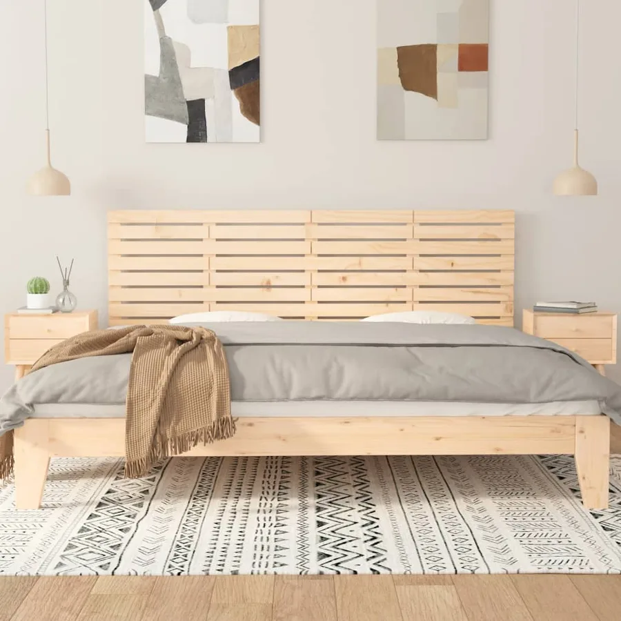 Tête de lit murale 206x3x63 cm Bois massif de pin - 3