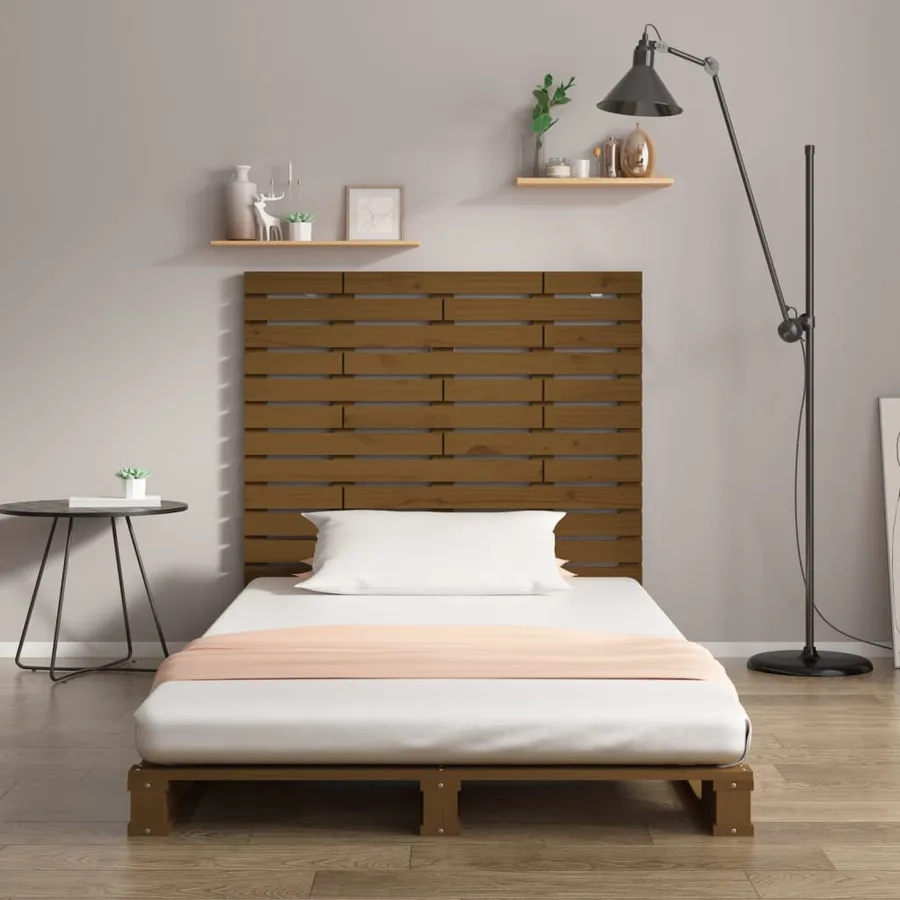 Tête de lit murale Marron miel 81x3x91,5 cm Bois massif de pin - 3