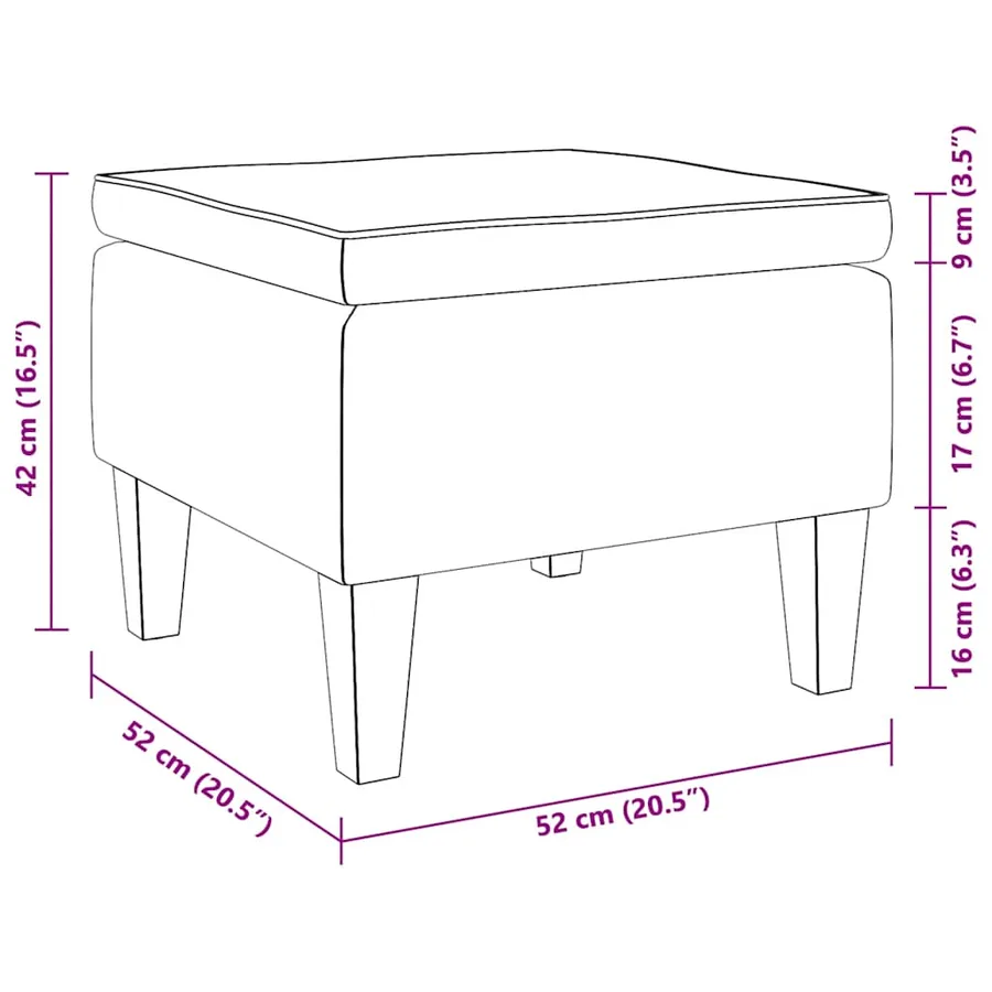Tabouret avec pieds en bois Gris foncé Velours - 7