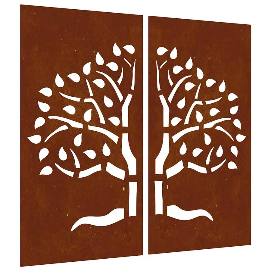 Décorations murales jardin 2 pcs 105x55 cm design d'arbre - 2