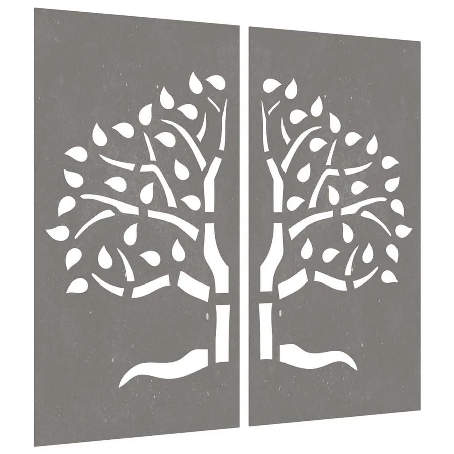 Décorations murales jardin 2 pcs 105x55 cm design d'arbre - 3