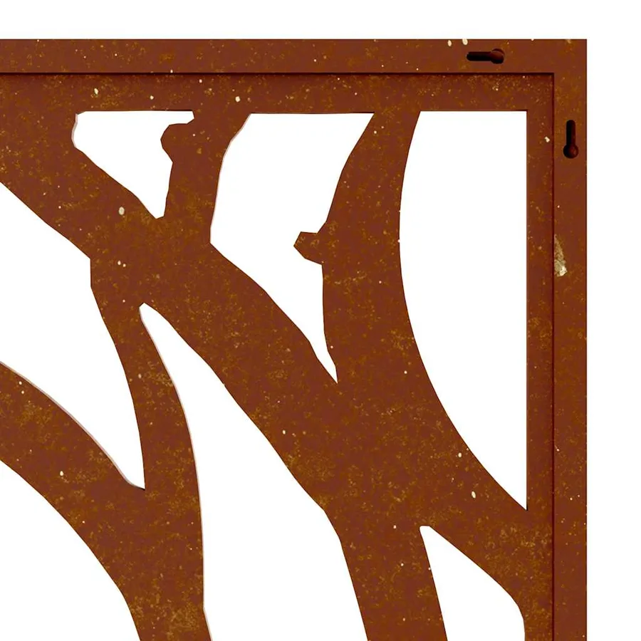 Décoration murale de jardin 105x55 cm acier corten design coque - 7