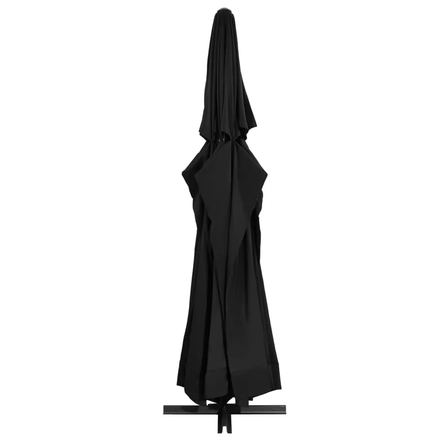 Parasol de jardin avec mât en aluminium 500 cm noir - 3