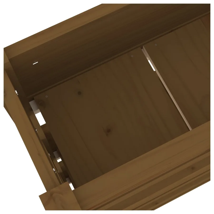 Jardinière Marron miel 112x25x104,5 cm Bois massif de pin - 7