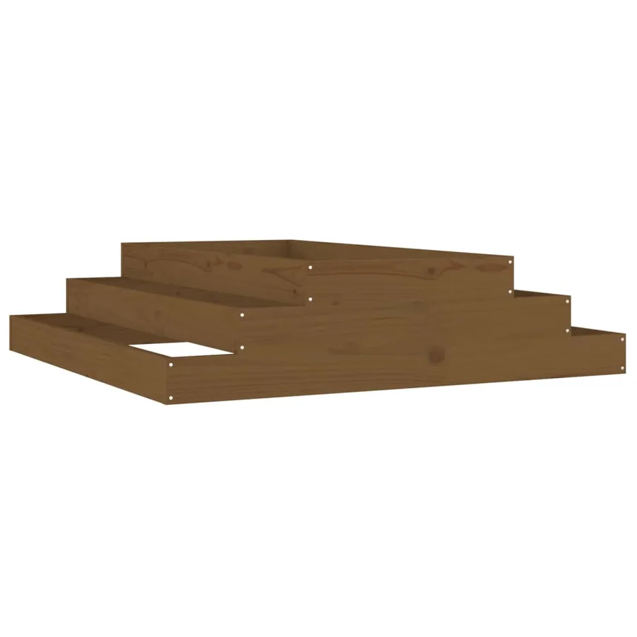 Jardinière Marron miel 110x110x27 cm Bois massif de pin - 2