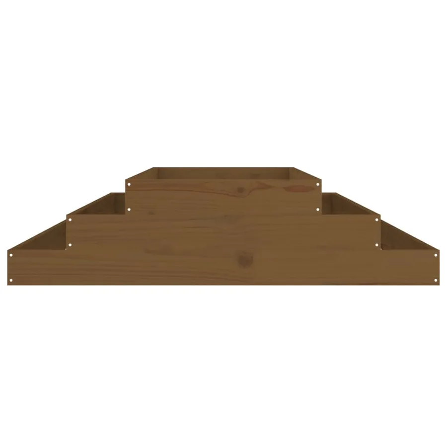 Jardinière Marron miel 110x110x27 cm Bois massif de pin - 4
