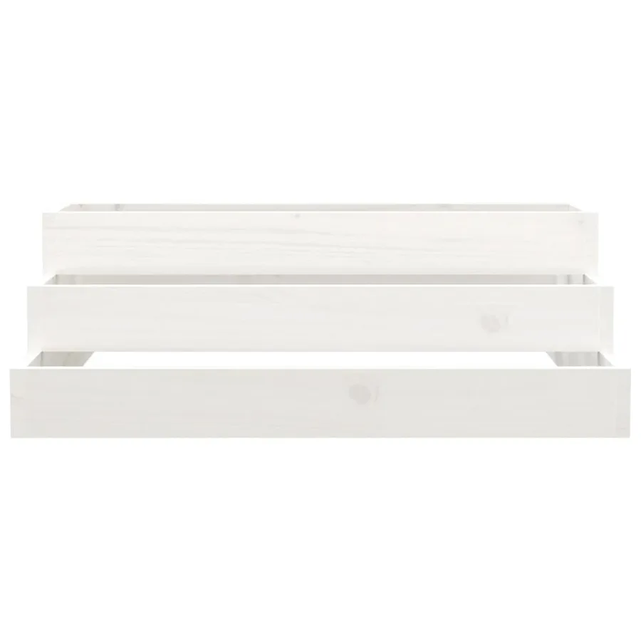 Jardinière Blanc 80x80x27 cm Bois massif de pin - 4