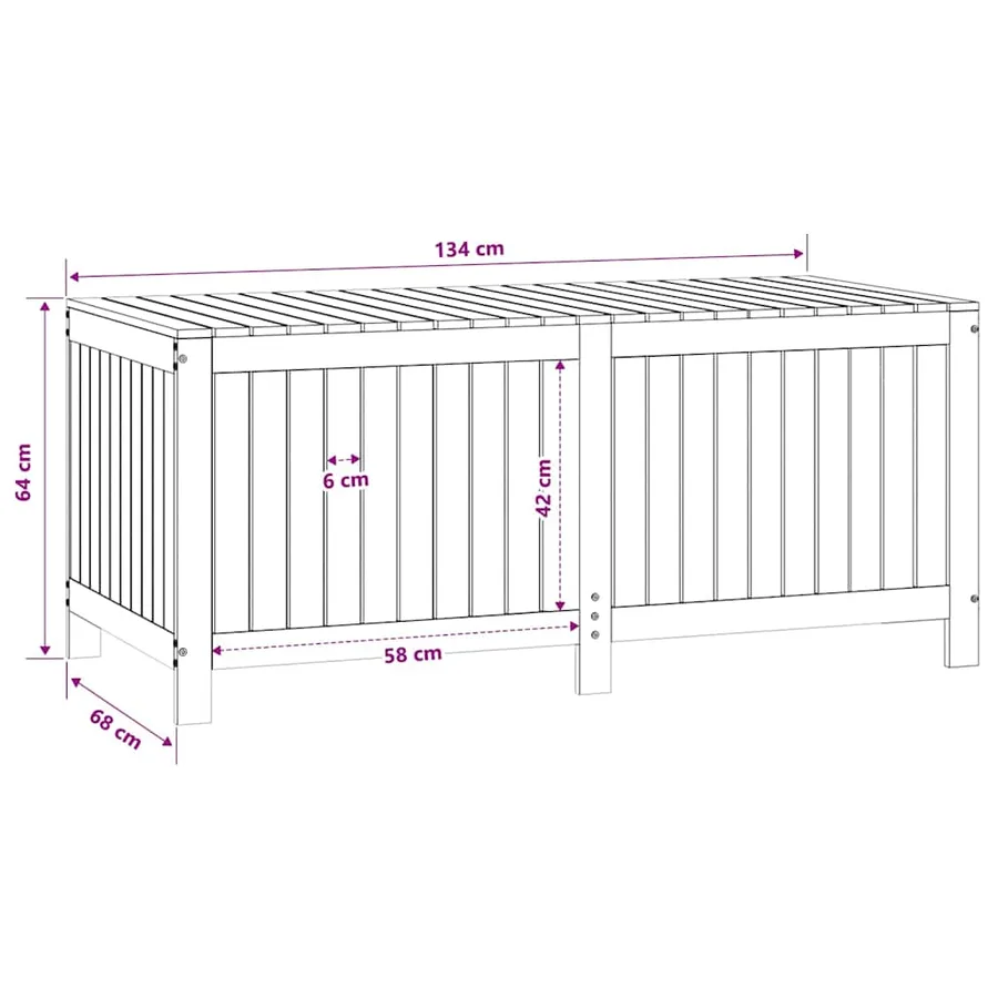 Boîte de rangement de jardin Marron miel 147x68x64 cm Bois pin - 10