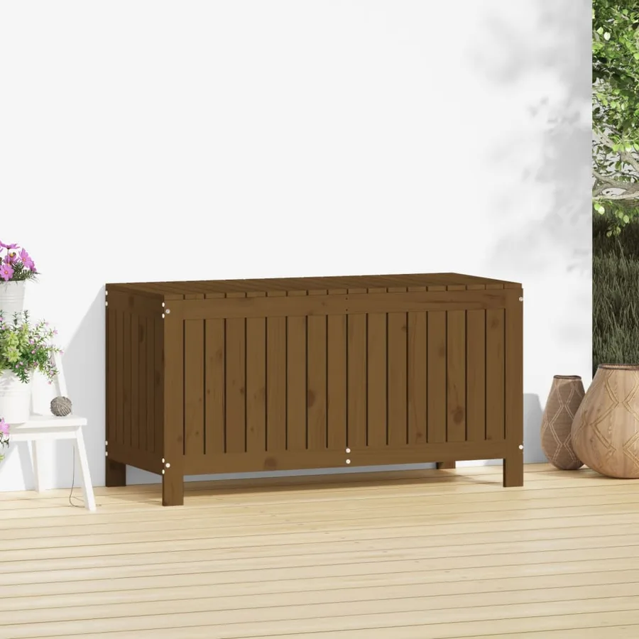 Boîte de rangement de jardin Marron miel 115x49x60 cm Bois pin - 3