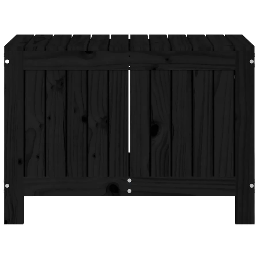 Boîte de rangement de jardin Noir 76x42,5x54 cm Bois massif pin - 6