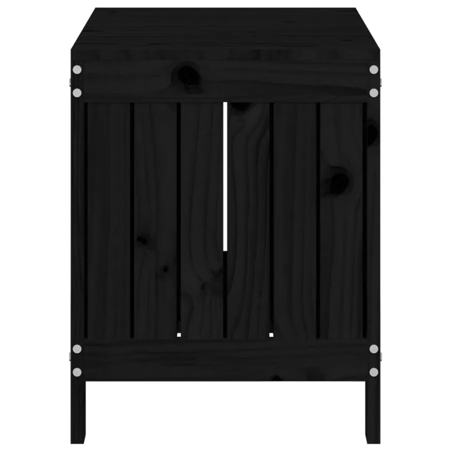 Boîte de rangement de jardin Noir 76x42,5x54 cm Bois massif pin - 7