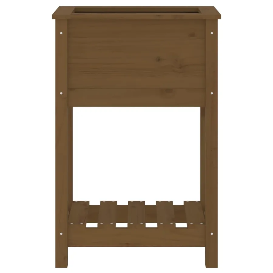 Jardinière avec étagère Marron miel 54x34,5x81 cm Bois de pin - 5