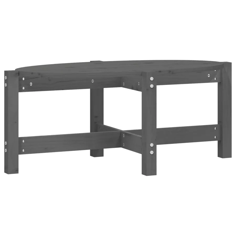 Table basse Gris 87x48x35 cm Bois massif de pin - 2