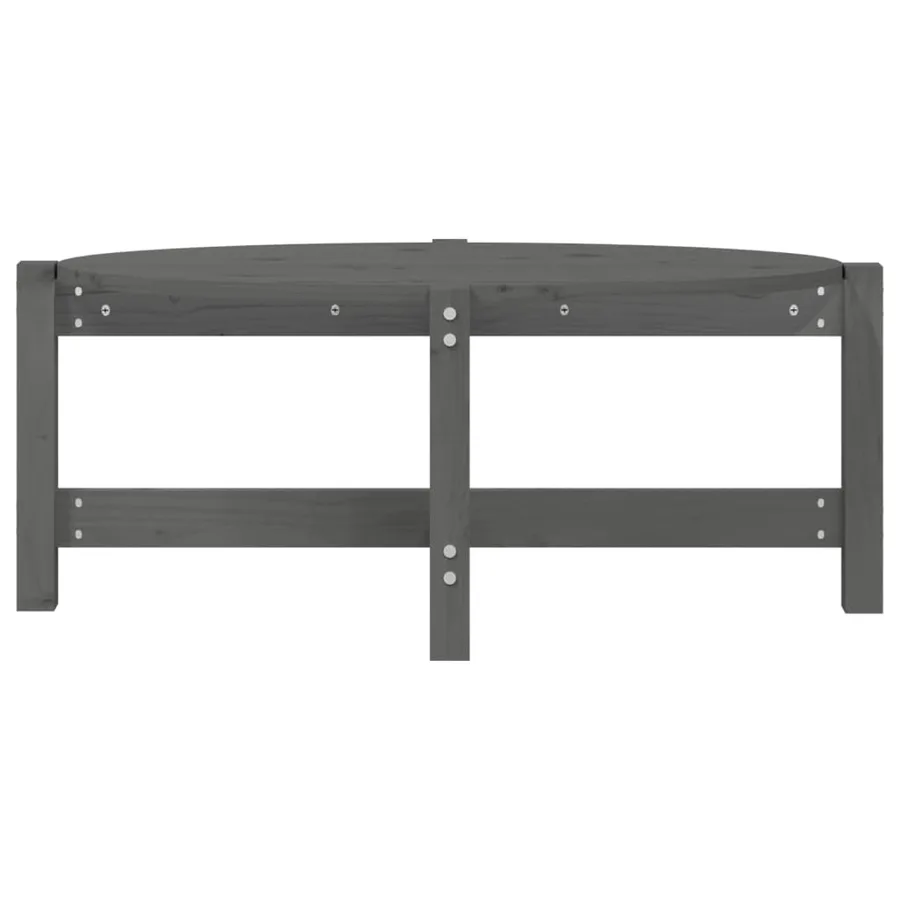 Table basse Gris 87x48x35 cm Bois massif de pin - 5