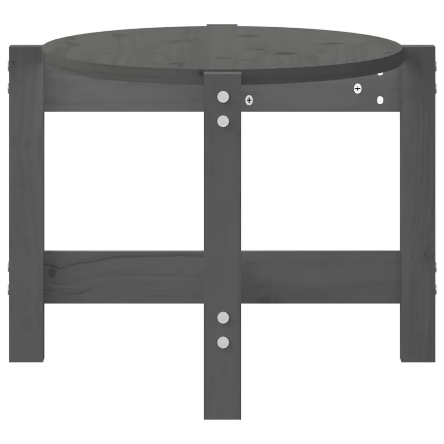 Table basse Gris 87x48x35 cm Bois massif de pin - 6