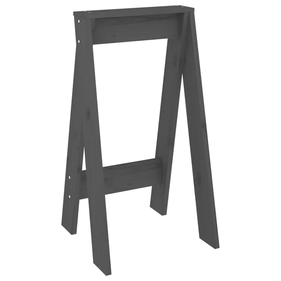 Tabourets 2 pcs Gris 40x40x75 cm Bois massif de pin - 4