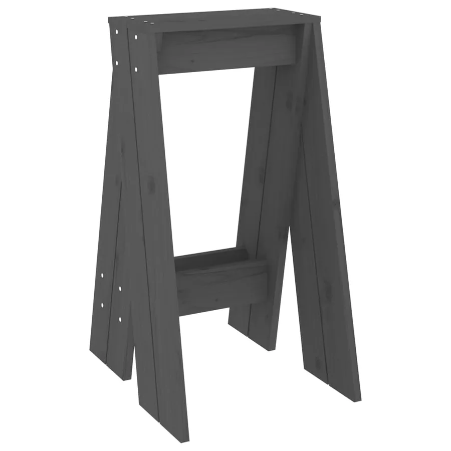 Tabourets 2 pcs Gris 40x40x75 cm Bois massif de pin - 5