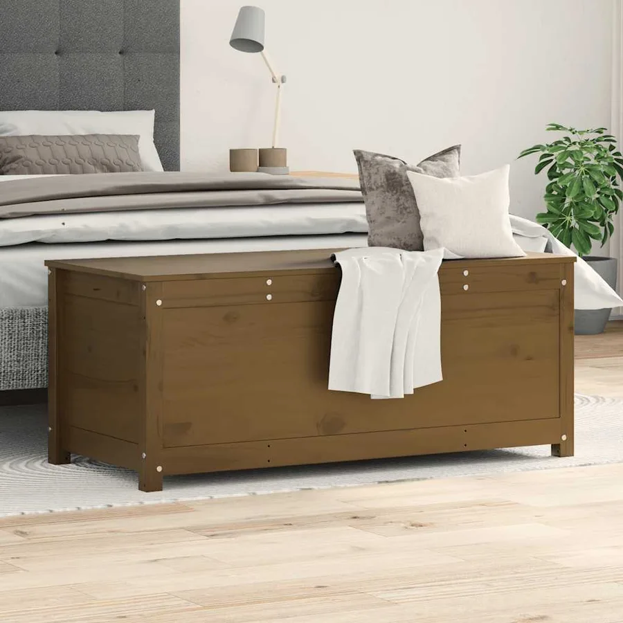 Boîte de rangement Marron miel 110x50x45,5cm Bois massif de pin - 3