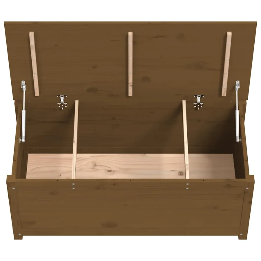Boîte de rangement Marron miel 110x50x45,5cm Bois massif de pin - 8
