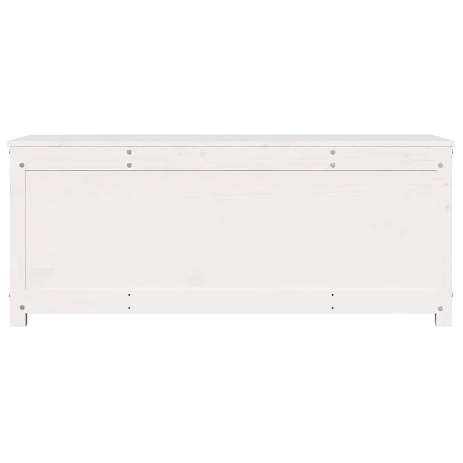 Boîte de rangement Blanc 110x50x45,5 cm Bois massif de pin - 5