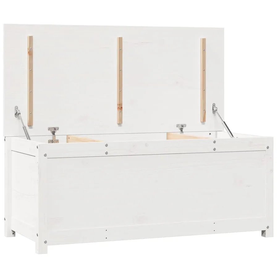 Boîte de rangement Blanc 110x50x45,5 cm Bois massif de pin - 9