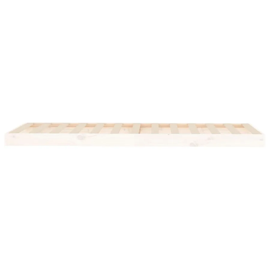 Cadre de lit sans matelas blanc 75x190 cm bois de pin massif - 6