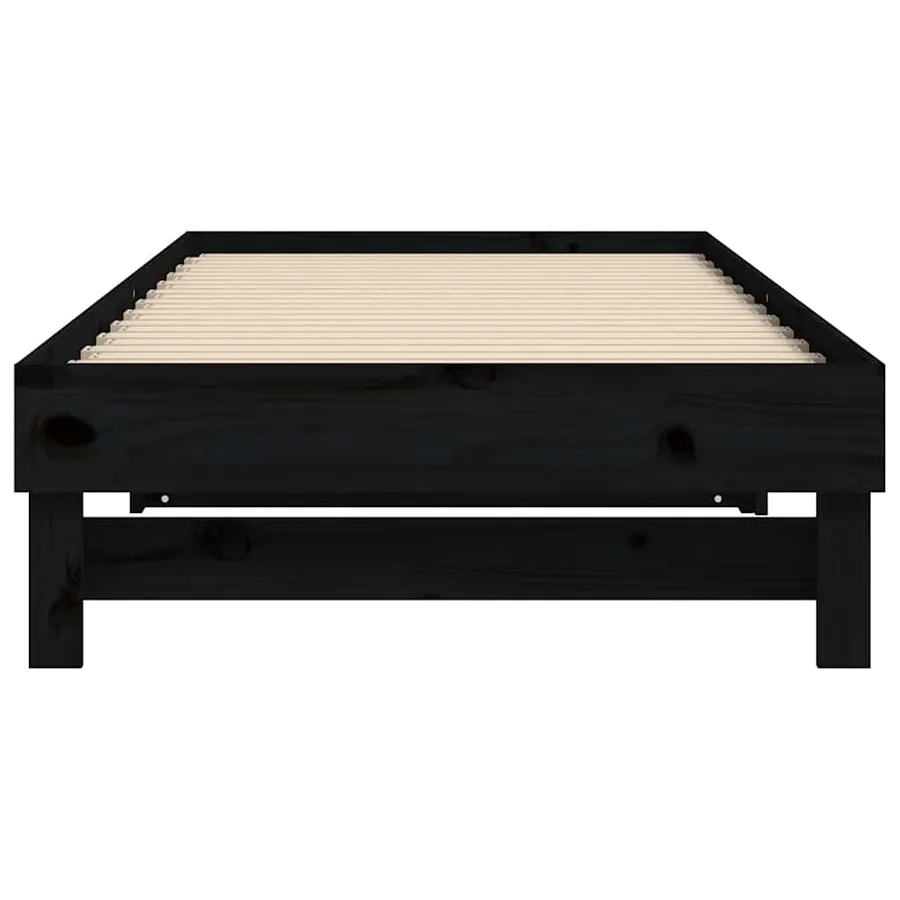 Lit coulissant sans matelas noir 2x(80x200)cm - 9