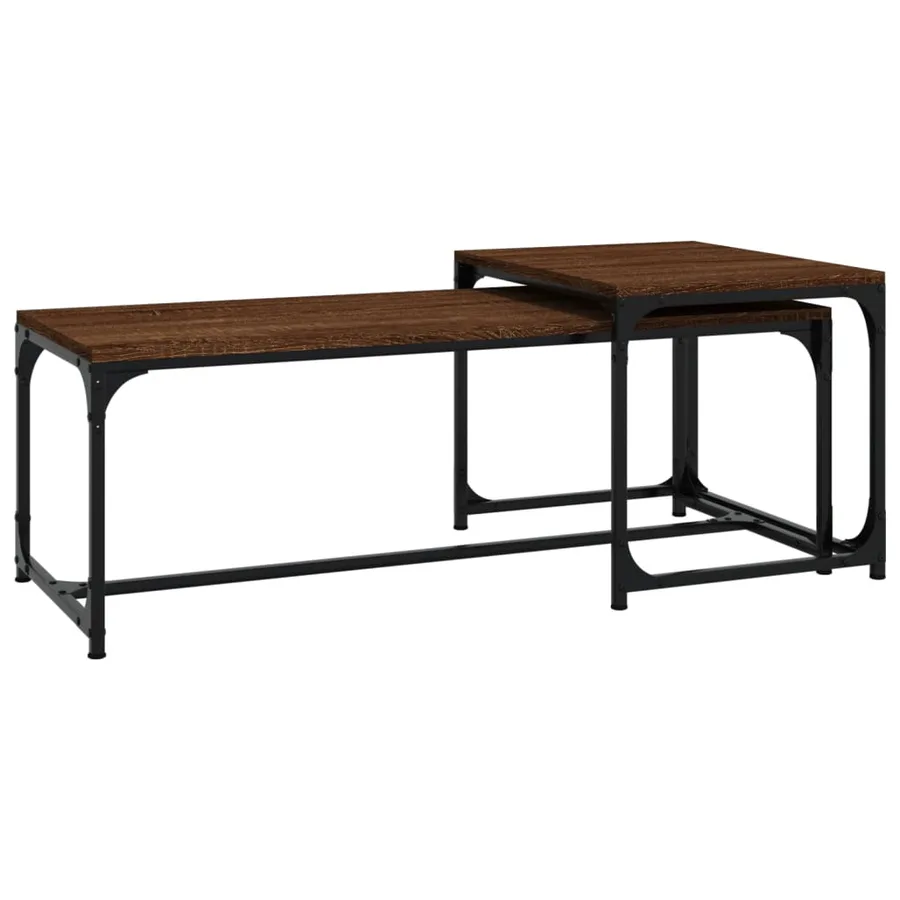 Tables basses 2 pcs Chêne marron Bois d'ingénierie - 2