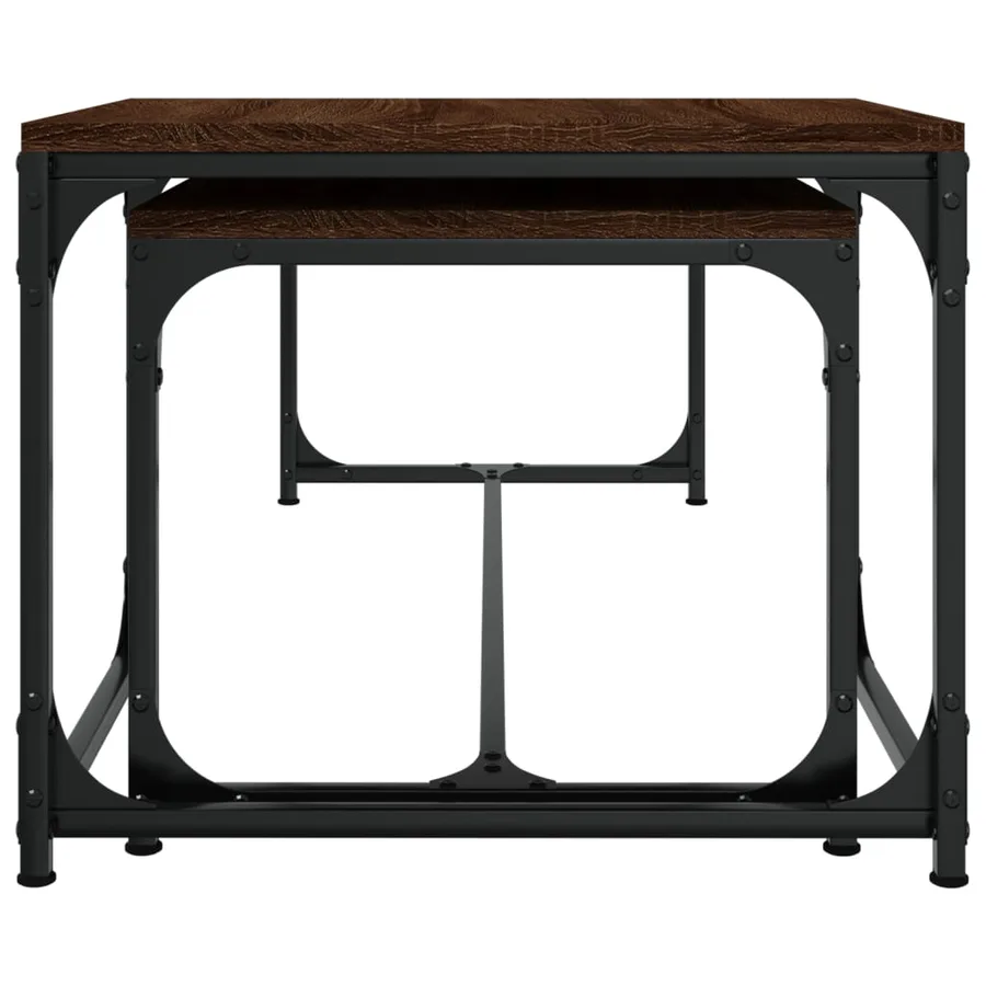 Tables basses 2 pcs Chêne marron Bois d'ingénierie - 5