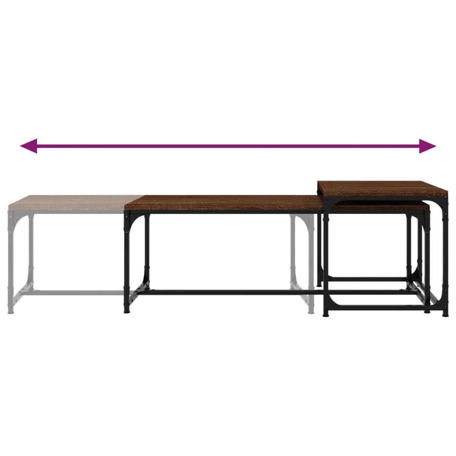 Tables basses 2 pcs Chêne marron Bois d'ingénierie - 6