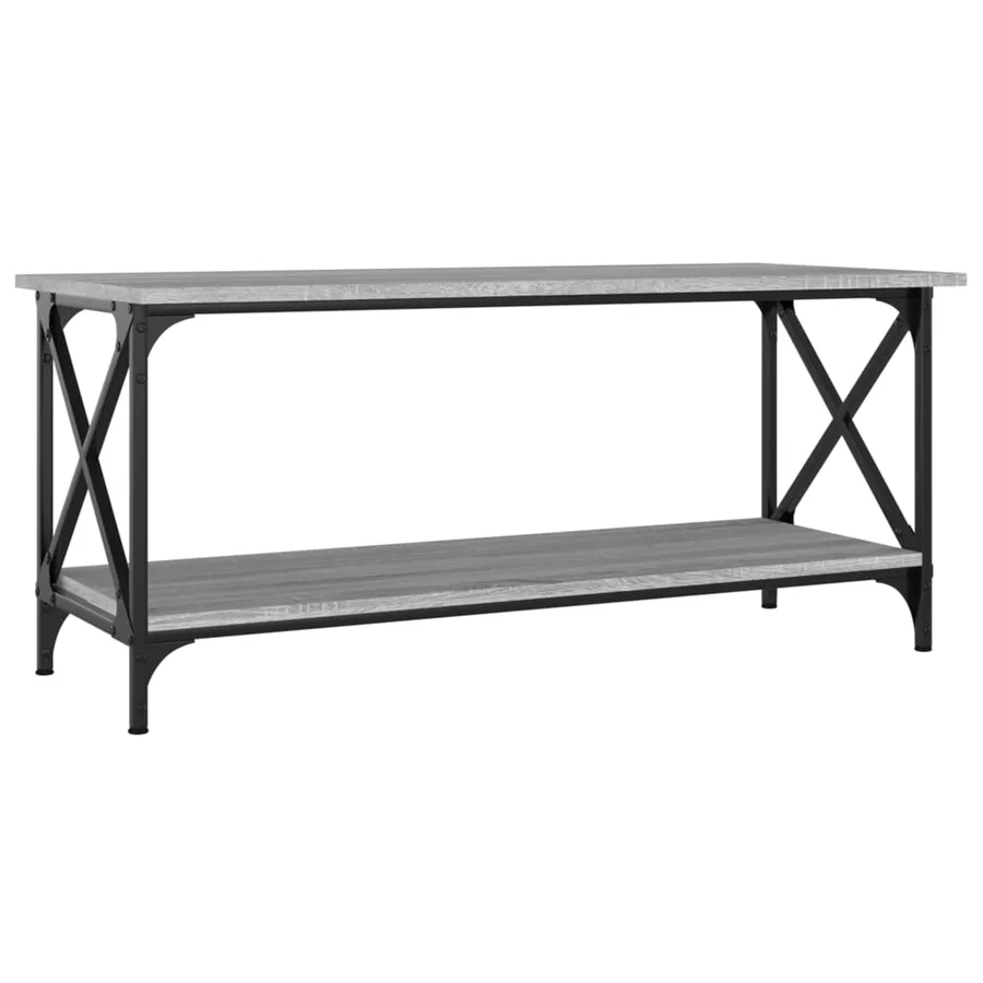Table basse Sonoma gris 100x45x45 cm Bois d'ingénierie et fer - 2