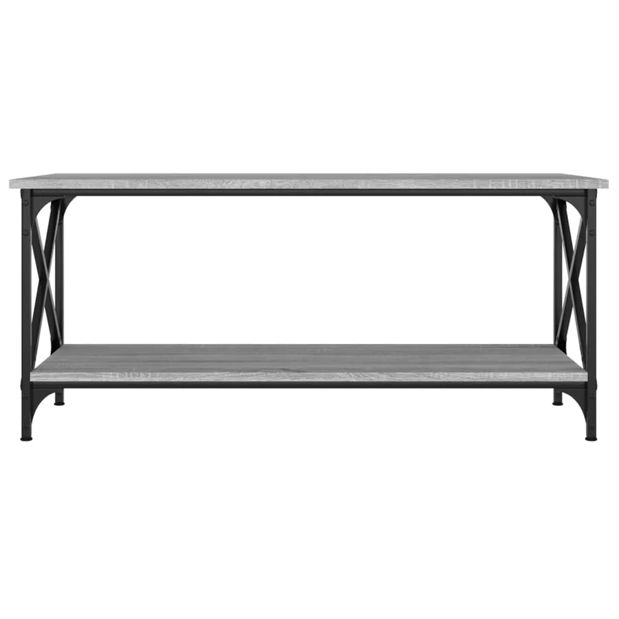 Table basse Sonoma gris 100x45x45 cm Bois d'ingénierie et fer - 4