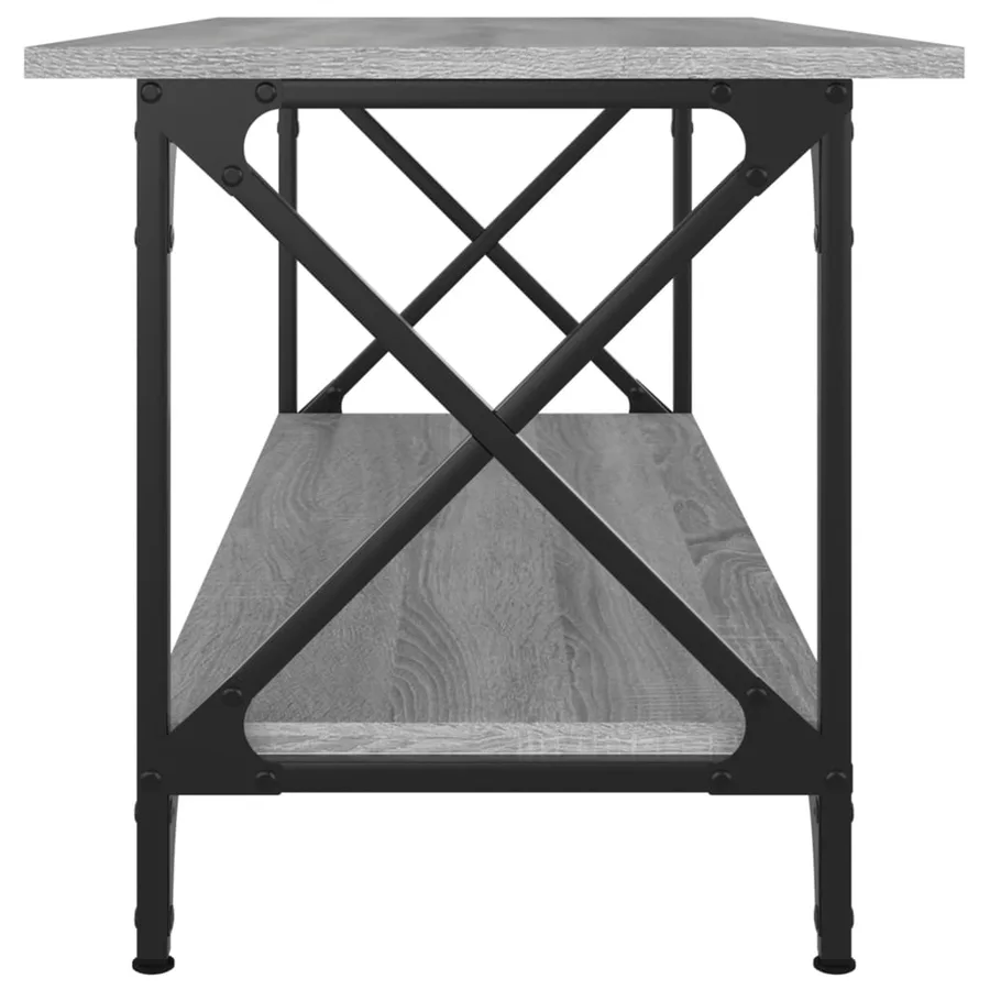 Table basse Sonoma gris 100x45x45 cm Bois d'ingénierie et fer - 5