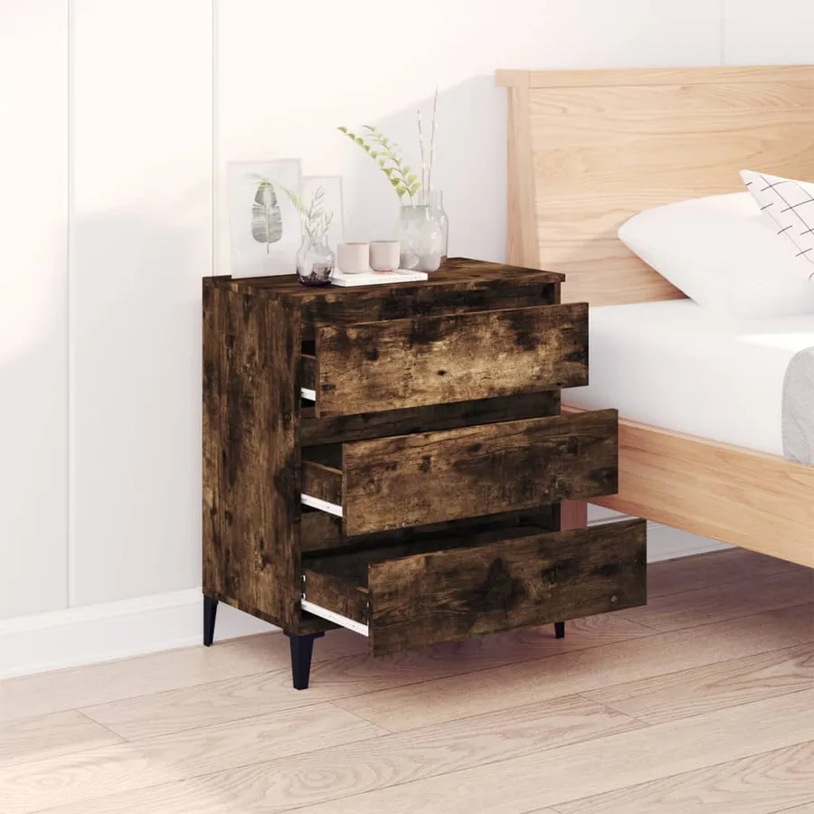 Buffet Chêne fumé 60x35x70 cm Bois d'ingénierie - 3