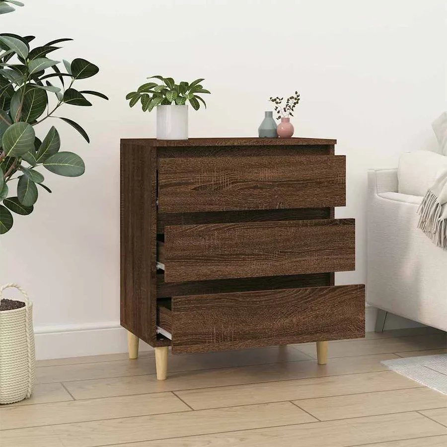 Buffet Chêne marron 60x35x70 cm Bois d'ingénierie - 3